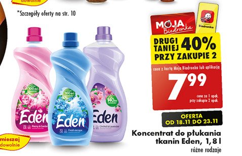 Płyn do płukania tkanin peony & gardenia Eden olejki naturalne promocja