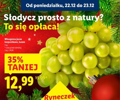 Winogrona jasne bezpestkowe luzem promocja w Lidl