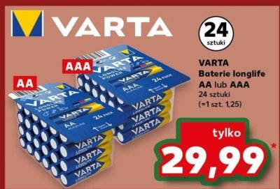 Baterie longlife VARTA AA lub AAA 24 sztuki promocja w Kaufland