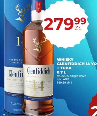 Whisky Glenfiddich 14 YO + TUBA 0,7L promocja w Duży Ben