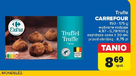 Trufle nadziewane obsypane proszkiem kakaowym Carrefour extra promocja