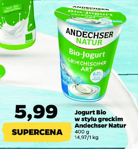Jogurt w stylu greckim bio ANDECHSER promocja