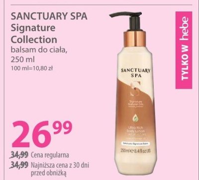 Balsam do ciała SANCTUARY SPA Signature Collection 250 ml promocja w Hebe