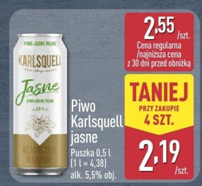 Piwo Karlsquell jasne promocja w Aldi