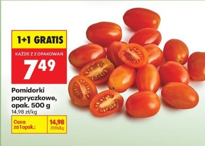 Pomidorki papryczkowe, opak. 500 g promocja w Biedronka