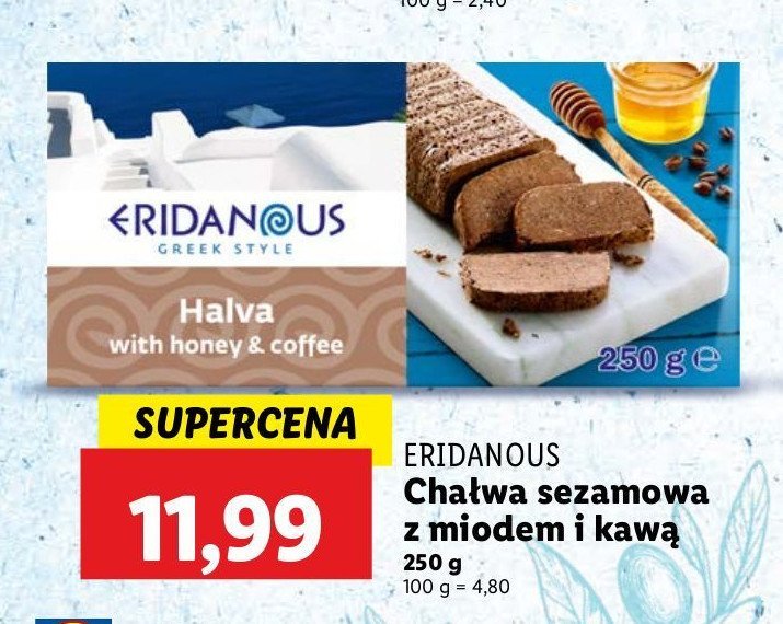 Chałwa sezamowa z miodem Eridanous promocja