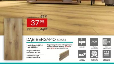 Panele laminowane DĄB BERGAMO 50534 promocja w Abra Meble