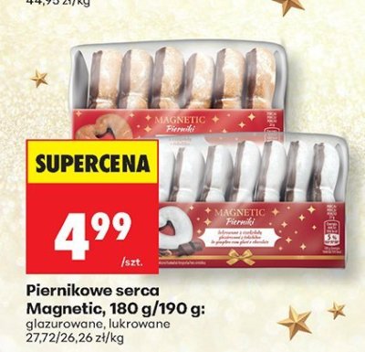 Pierniki Piernikowe serca Magnetic, lukrowane 180 g/190 g promocja w Biedronka