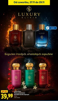 Perfumy Luxury Elixir Woda perfumowana dla kobiet lub dla mężczyzn Golden Sensation promocja w Lidl