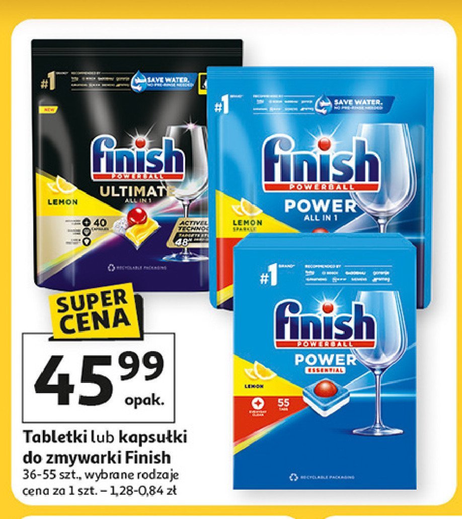 Tabletki do zmywarek lemon Finish power essential promocja