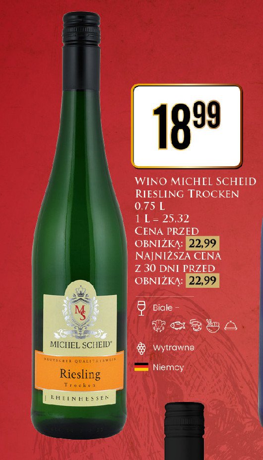 Wino Michel scheid riesling trocken promocja