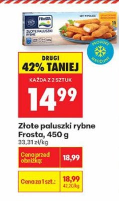Złote paluszki rybne, 450 g promocja w Biedronka