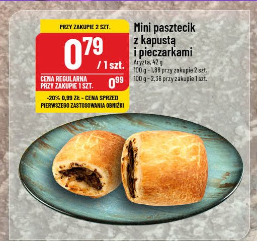 Pasztecik mini z kapustą i pieczarkami promocja