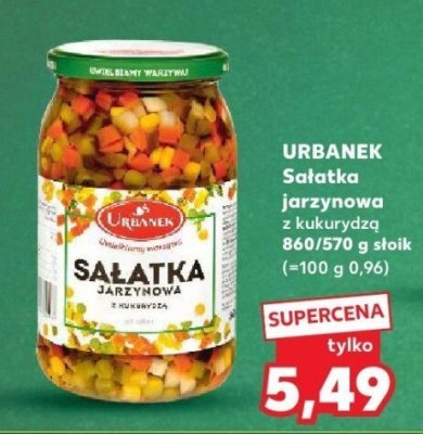 Sałatka Urbanek jarzynowa z kukurydzą 860/570 g słoik promocja w Kaufland