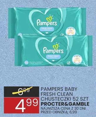 Chusteczki PAMPERS BABY FRESH CLEAN 52 szt. PROCTER&GAMBLE promocja w Wafelek