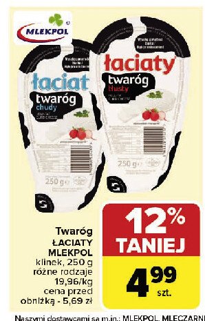 Twaróg chudy Łaciaty promocja w Carrefour Market