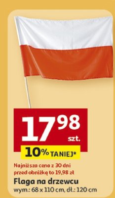 Flaga na drzewca wym.: 68 x 110 cm, 40 cm promocja w Auchan