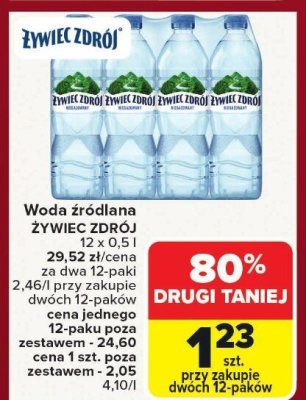 Woda źródlana Żywiec Zdrój promocja w Carrefour