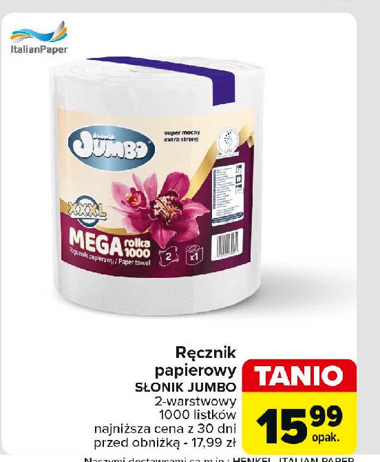 Ręcznik papierowy mega Słonik jumbo promocja