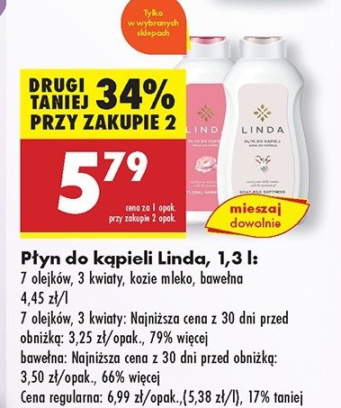 Płyn do kąpieli bawełna Linda promocja w Biedronka