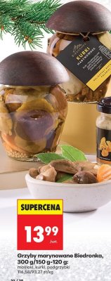 Grzyby marynowane Biedronka, 300 g/150 g-120 g: pieczarki, kurki, podgrzybki promocja w Biedronka