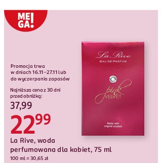 Woda perfumowana La rive pink velvet promocja w Rossmann