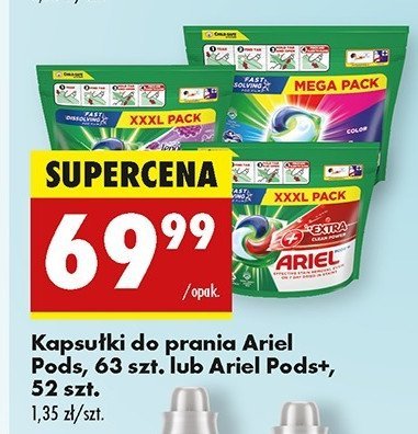 Kapsułki do prania +extra clean Ariel all in 1 promocja w Biedronka