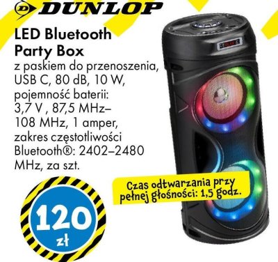 LED Bluetooth Party Box Dunlop promocja w Tedi