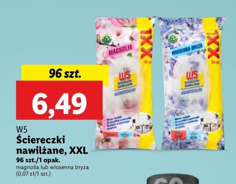 Ściereczki nawilżane magnolia W5 promocja