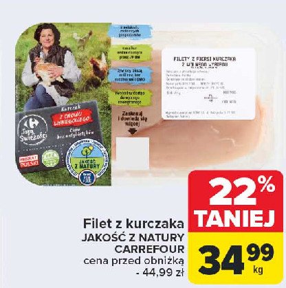 Filet z piersi kurczaka Jakość z natury carrefour promocja w Carrefour