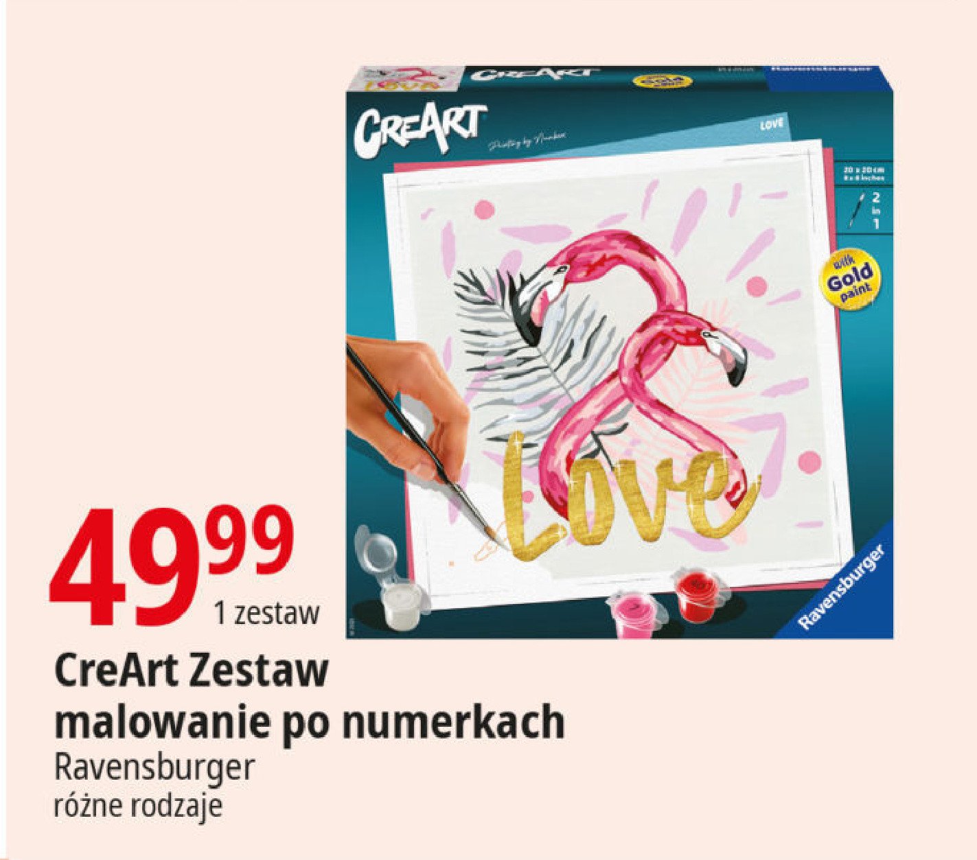 Malowanie po numerkach flamingi Creart promocja