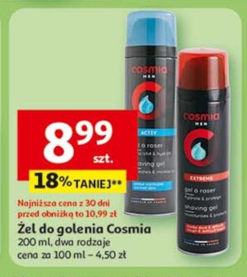 Żel do golenia extreme Cosmia men promocja
