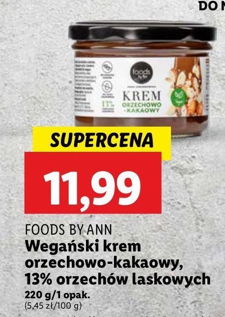 Krem orzechowo-kakaowy Foods by ann promocja