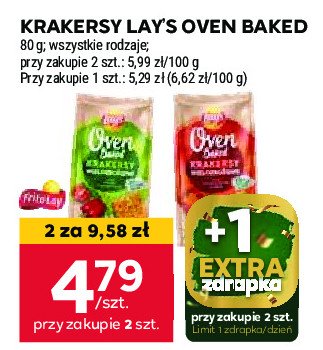 Krakersy wielozbożowe papryka, zielona cebulka i pomidor Lay's oven baked (prosto z pieca) Frito lay lay's promocja w Stokrotka