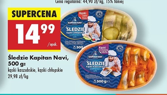Śledzie kąski kaszubskie Kapitan navi promocja w Biedronka