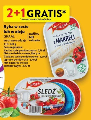 Ryba w sosie lub oleju GRAAL promocja w Intermarche