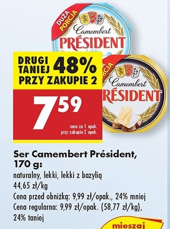 Ser camembert lekki President promocja