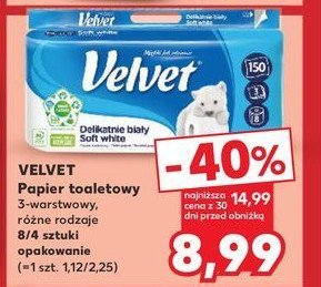 papier toaletowy delikatnie biały Velvet promocja