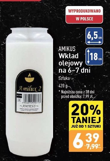 Wkład do zniczy 2 AMILUX promocja