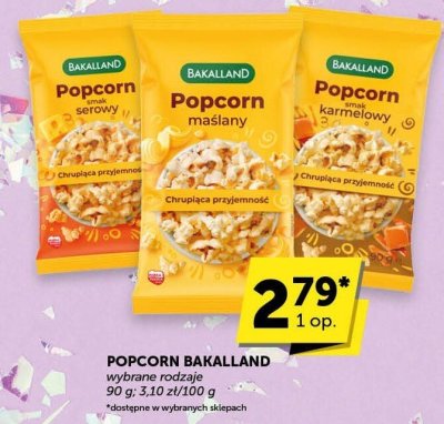 Popcorn Bakalland wybrane rodzaje promocja w ABC