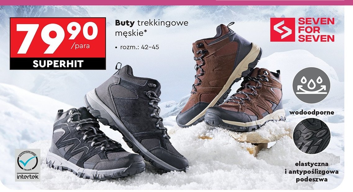 Buty trekkingowe 42-45 Seven for 7 promocja w Biedronka