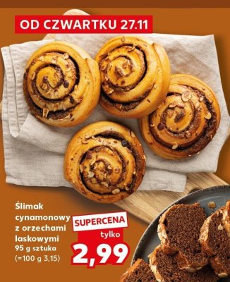 Ślimak cynamonowy z orzechami laskowymi promocja w Kaufland
