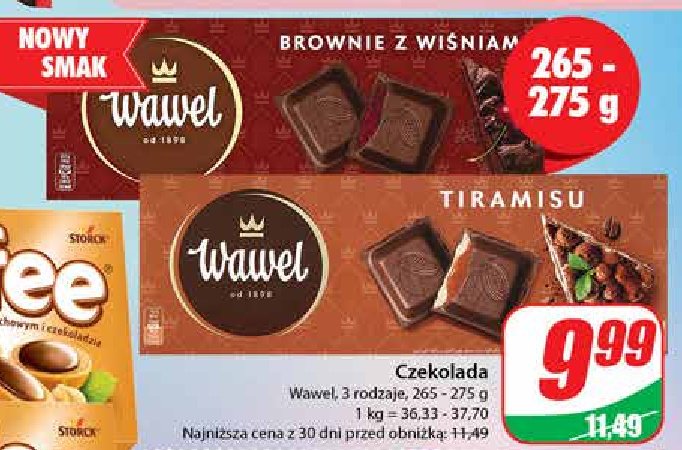 Czekolada brownie z wiśnią Wawel promocja