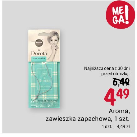 Zawieszka zapachowa świeże powietrze Aroma home & dorota promocja