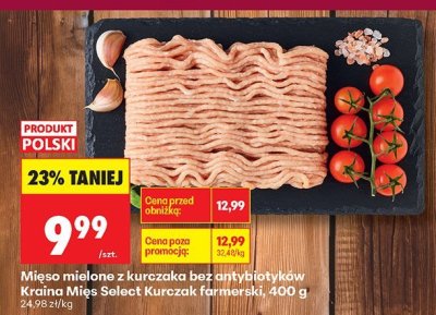 Mięso mielone z kurczaka bez antybiotyków Kraina Mięs Select Kurczak farmerski promocja w Biedronka