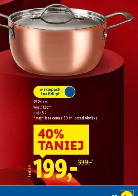 Garnek premium z powłoką miedzianą, z pokrywką SilverCrest ⌀ 24 cm promocja w Lidl