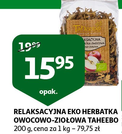 Herbatka owocowo-ziołowa relaksacyjna Taheebo esencja natury promocja w Aldi