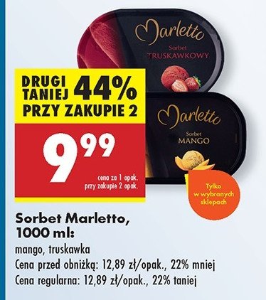 Sorbet truskawkowy Marletto promocja w Biedronka