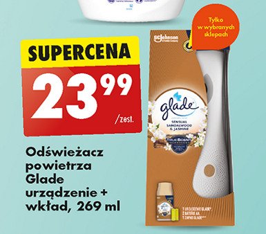 Odświeżacz powietrza + wkład drzewo sandałowe z bali i jaśmin Glade by brise automatic spray promocja w Biedronka