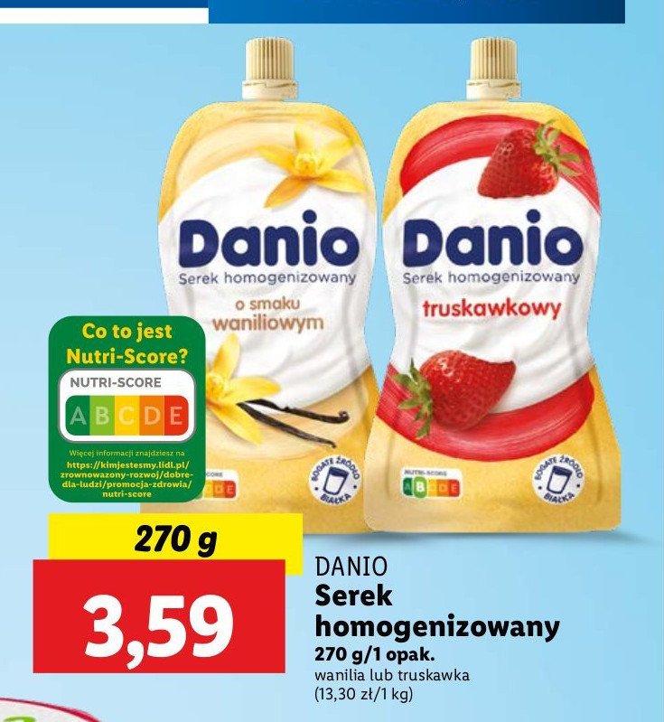 Serek wanilia saszetka Danone danio promocja